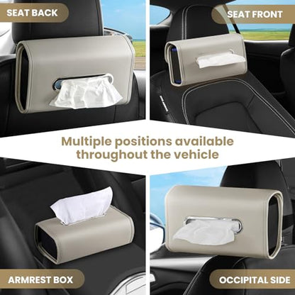 WHHMK Large Car Tissue Holder Refill Easily Clamshell Opening, Grey 1PC - color: Grey 1 Pack