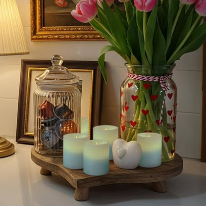 FURORA LIGHTING Blue Marble Real Wax Votive LED Candles, 6-Pack - color: Blue Flat Top, Real Wax