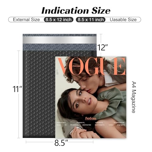 Famagic Black 8.5x12 Bubble Mailers for Small Business, 40pc, Usable 8.5x11 - color: Black, size: 8.5x12 Inches 40pcs
