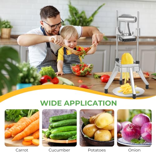 Commercial Vegetable Chopper & French Fry Cutter, 3-Blade Dicer - size: 1/4" & 3/8" & 1/2", style: 3in1 Chopper Dicer