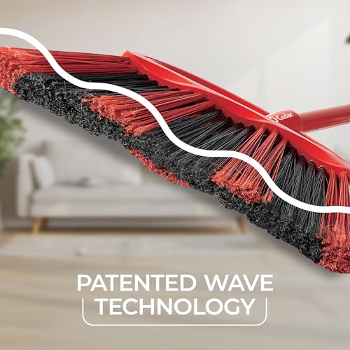 O-Cedar One Sweep Broom & Step-On Dustpan Set | Patented Wave Bristles Remove Over 99% of Dirt in One Pass | Lightweight & Quiet for Pet-Friendly Cleaning - size: PowerCorner One Sweep Broom