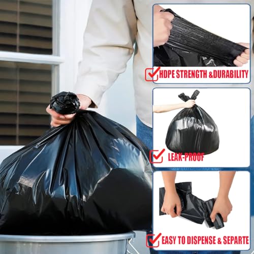 BEIDOU-PAC 4-6 Gallon Trash Bags, 300 Count Black Garbage bags, Multi-purpose Trash Can Bin Liners for Bathroom, Office, Industrial, Commercial, Janitorial, Municipal, Recycling - style: 4-6 Gallon |6 Micron |300 Count