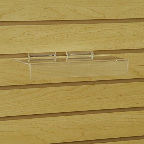 Slatwall Flat Clear Acrylic Shoe Shelf w/ 1.25" H x 10" L Sign Holding Slot, 4" D x 10" L, 50 Pack - size: 50 Pack
