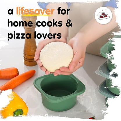 PLUS 1000ml Pizza Dough Proofing Containers, 2-Pack, Green - color: Green