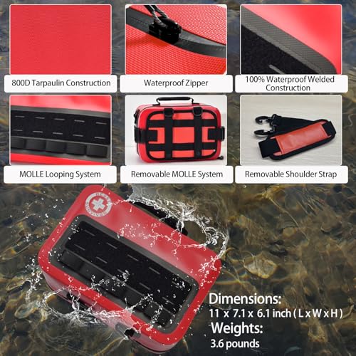 Besst Survivor Waterproof First Aid Kit -Complete Trauma Gear With Labeled Storage, MOLLE System&CPR Kit, Practical Medical Kit For Boating, Marine, Camping, Hurricane, Vehicle And Household Emergency - size: Extra Large