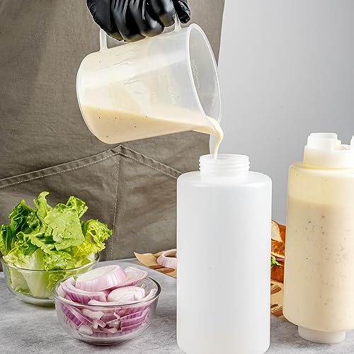 Restaurantware 32oz. FIFO Inverted Plastic Squeeze Bottle with Refill and Dispensing Lids - First In First Out - Perfect for Restaurants, Catering, and Food Trucks - 1ct box - style: 32 oz