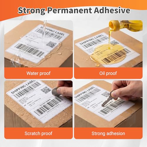Premium 1744907 Labels | Compatible with DYMO LabelWriter 450/450 Turbo/4XL | 4" x 6" Direct Thermal Shipping Labels, 220 Labels/Roll, 6 Rolls (1320 Labels)