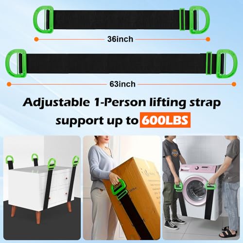 Furniture Moving Straps with Chest Buckle for 2 Movers up to 1000lbs - color: Orange & Black