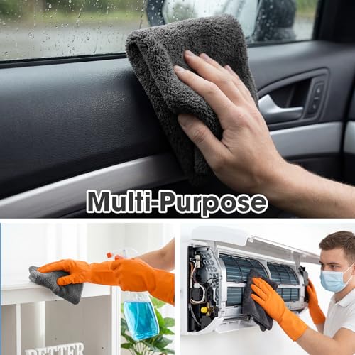 Shimeyao Gray 20 Pcs 16 x 16 Inch Microfiber Car Detailing Towel - color: Gray