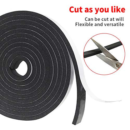 Weather Stripping Door Seal Strip for Doors and Windows,1/2In x 1/8In x 50Ft Foam Insulation Tape Self Adhesive,Sound Proof,Weatherstrip,Pipe Cooling, Air Conditioning Seal Strip - size: 1/2 in x 1/8 in x 50 ft