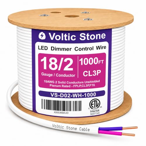 18/2 0-10V Dimming Dimmer LED Control Wire, True 18 AWG, ETL Listed CL3P - size: 1000 FT