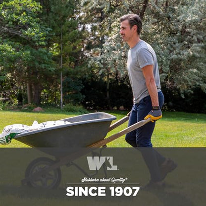Wells Lamont Men's Leather Palm Work Gloves – HydraHyde Water-Resistant Leather, Flexible Spandex Back, Adjustable Closure - color: Gray, size: Medium