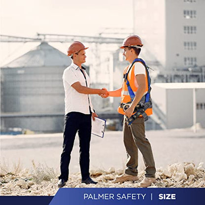 Palmer Safety Hammerhead 5pt Safety Harness Back Padded, QCB Chest, Tongue Buckel Legs Straps, Back & Side D-Rings - color: Blue, size: 3X-Large