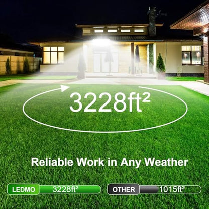 ledmo LED Flood Light Outdoor, 240W Equivalent 1500W Stadium Lights 3Pack - size: Standard/240-3