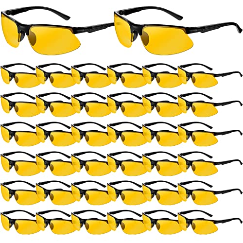 Kathfly 36pcs Safety Glasses Work Scratch Resistant Glasses,Amber - color: Amber