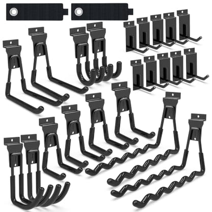 Slatwall Hooks 24 Pack Heavy Duty Multi Sizes Slatwall Accessories - color: Black, size: 24