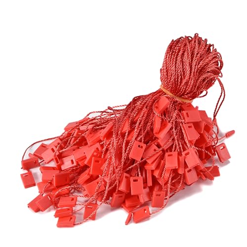 MGTECH 7 Inch 1000pcs Hang Tag Strings, Retail Price Hang Tag String Fasteners, Red - color: Red