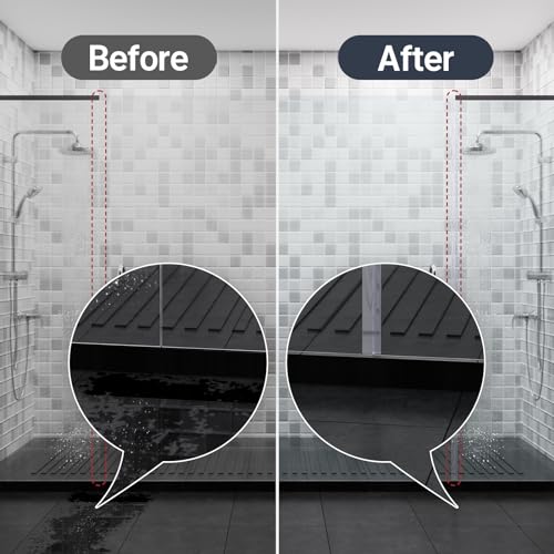 AmazerBath 5 PCS Shower Door Side Seal Strip for 1/2 Inch Glass - 15.75 Inches x 5, 5 Sections Segmented Shower Installation Kit, Frameless Glass Door Seal Strip - style: Side Seal 1/2