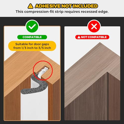 Ravinte Weather Stripping Door Seal, Q-Shaped Kerf Foam Strip, 19.8FT, White - color: White, size: 19.8 feet