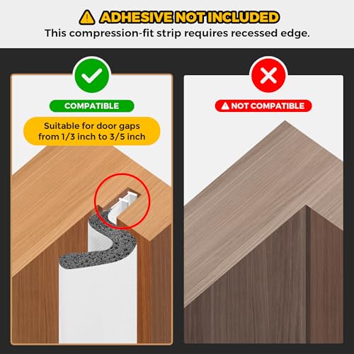 Ravinte Weather Stripping Door Seal, Q-Shaped Kerf Foam Strip, 19.8FT, White - color: White, size: 19.8 feet