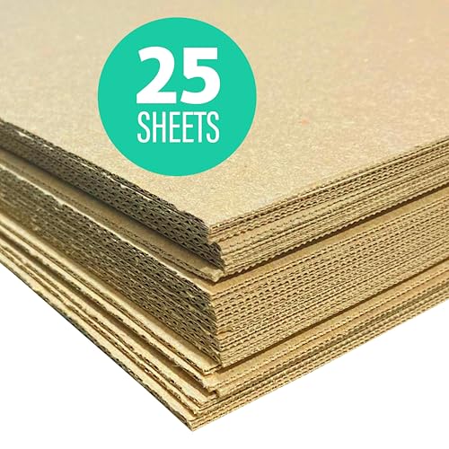 Flipside Products 32" x 40" Kraft Two Sided (E-Flute) Corrugated Project Sheets, Cardboard Sheets, Flat Packing Inserts, Crafts, Pads Packing, Brown, Pack of 25 - size: 25 Pack, style: E-Flute
