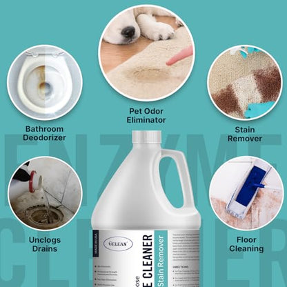 Multi-Purpose Probiotic Enzyme Cleaner, Made in USA - Stain and Odor Remover - Concentrated - Professional & Home Strength Drains, Floors, Bathrooms, Toilets Trash Can,
