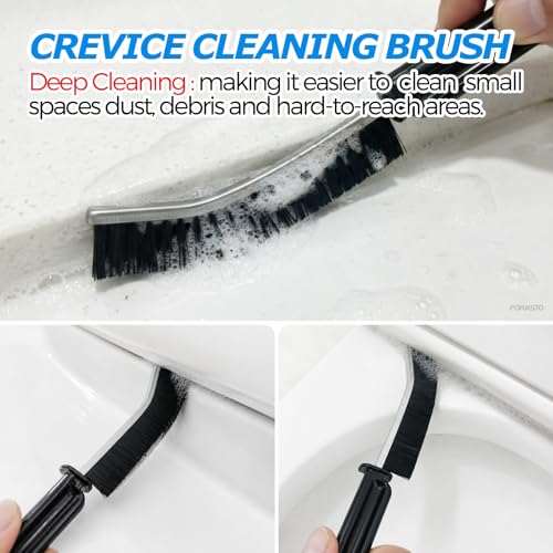 FORASTO 3in1 Stainless Steel Toilet Plunger and Brush Set - Bathroom Tools