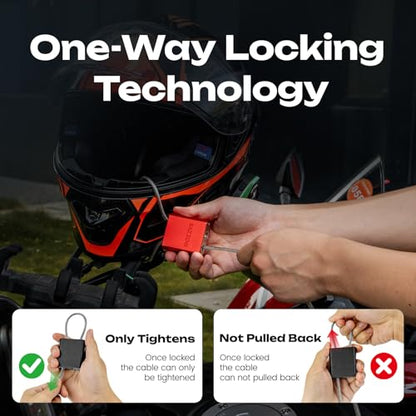 Adjustable Cable Locks with 6 Same Keys, 3.28ft (1m), 3-Pack, Red - color: red | 3pack-L 3.28ft(1m)-6 same keys | D 1/6in(4mm)