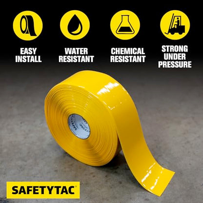 Industrial Floor Marking Tape (Yellow, 4in x 100ft) - color: Yellow, size: 4" x 100'