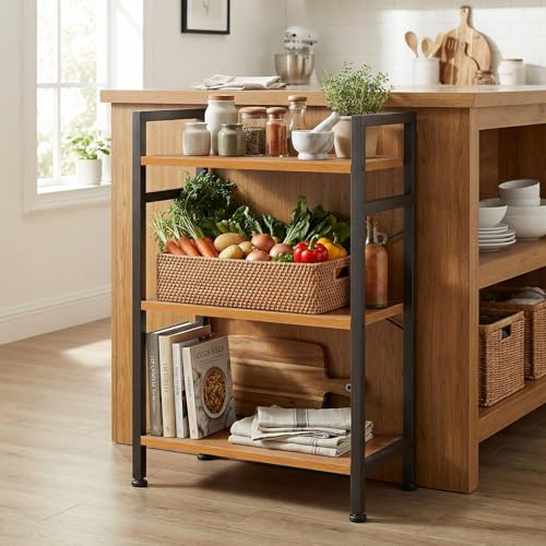 3 Tier Bookshelf, Free Standing Bookcase with Open Storage Shelves - color: Light Wood, size: 3 Tier