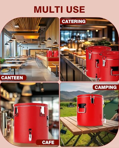 PYY Insulated Beverage Dispenser 8 Gallon - Hot Drink Dispenser with 304 Stainless Steel Interior & Spout, Commercial Thermal Container for Hot and Cold Drink, Portable Outdoors Water Cooler Jug - size: 8 Gallon