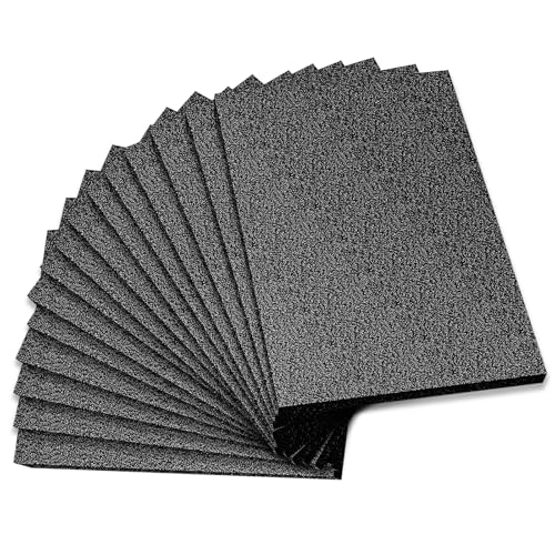 Lemecima 15 Pcs 12" x 8" x 0.5" Black Polyethylene Foam Packing Sheets for Craft, Shipping, Moving