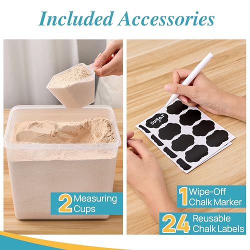 Vtopmart 8.5L Extra Large Flour Sugar Storage Containers, 2 PCS, Black - color: Black, size: 8.5L