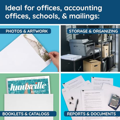 Blue Summit Supplies 50 10" x 15" Catalog Envelopes, Self Seal, White - size: 10 x 15