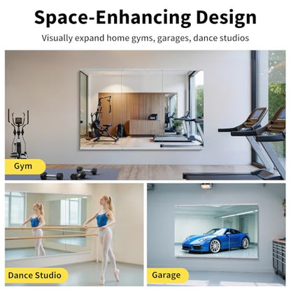 55x28 in Home Gym Mirrors,1-Pack,Frameless,Wall Mounted - size: 55"L x 28"W