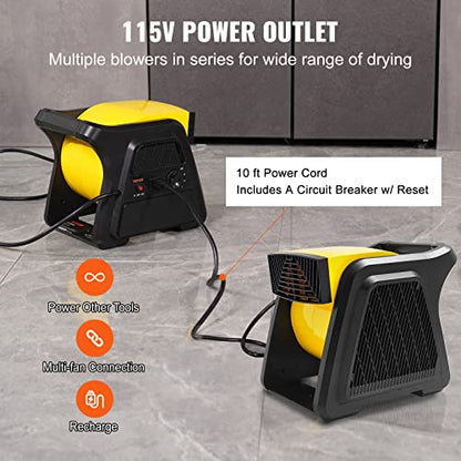 VEVOR Pivoting Utility Fan, 600 CFM High Velocity Floor Blower for Drying - size: 600 CFM (Pivoting)