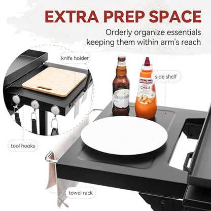 Royal Gourmet GB6000 6 Burner Propane Gas Griddle with Folding Side Tables