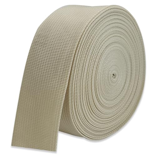 2" Beige Wide Webbing Straps 12yd for Lawn Chair,Bag &Sewing - color: Beige 08