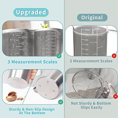 Newness 6 Cup Stainless Steel Measuring Cup, Metal Measure Cup, 48 Oz,1.5 L - size: 48 OZ (6 Cup, 1500 ML)