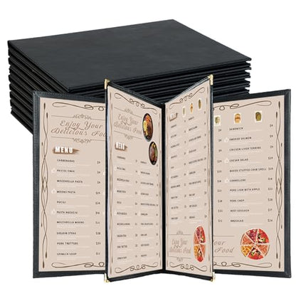 Restaurant Menu Cover Holders, Coffee (10, 6 View (8.5"x11")) - size: 6 View (8.5" x 11")