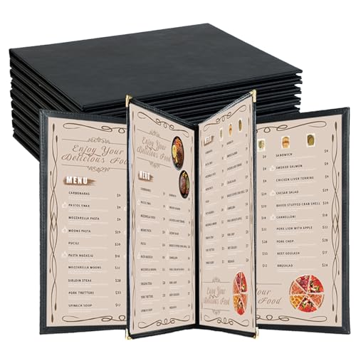 Restaurant Menu Cover Holders, Coffee (10, 6 View (8.5"x11")) - size: 6 View (8.5" x 11")