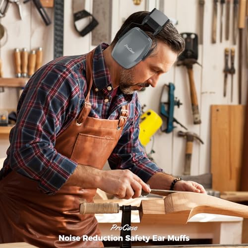 ProCase SNR33dB Noise Reduction Ear Muffs, Adult Hearing Protection - color: Grey