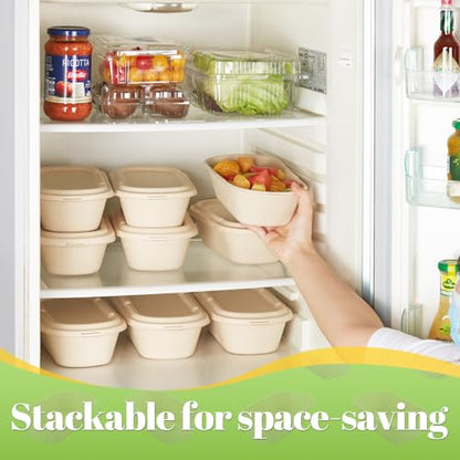 [100% Eco-Friendly] 34 oz Disposable Food Containers with Lids – Sugarcane Pulp Take Out Containers, Biodegradable Lunch Box, Compostable and Microwave Safe To-Go Boxes for Meal Prep – Pack of 50 - size: 34 OZ