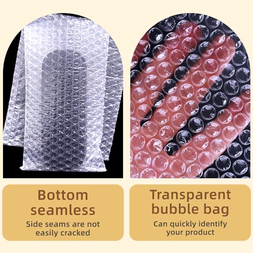 100pcs Bubble Pouches Wrap, 6'' x10'' Clear Bubble Pouch Bags for Fragile, Double Walled Moving Supplies Bubble Out Bags for Storage Wrapping, Dishes China Plates, Shipping and Packing - size: 6X10''-100PCS