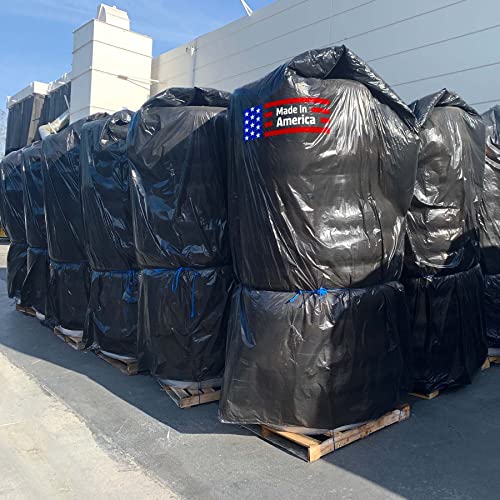 Sandbaggy Black Pallet Covers | Made in USA | Tarp Fits Extra Large Pallets Up to 55" x 55" x 100" | Built w/ 6 Month UV Protection | Heavy Duty 1.5 Mil Thick Plastic (Pack of 100, 1.5 Mil Thick) - size: 1.5 Mil Thick