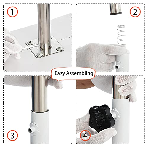 Pedicure Stand Footrest Stand Adjustable Height Technician SPA Beauty Stand Stool with Non-Slip SPA Salon Home Equipment White - color: White