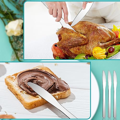 Gisafai 150 Pcs Stainless Steel Dinner Butter Knives Bulk Silverware