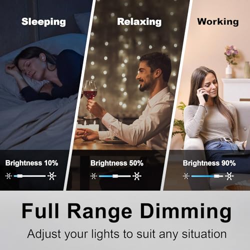 BESTTEN 3 Pack Slide Dimmer Light Switch, Single Pole or 3 Way, White