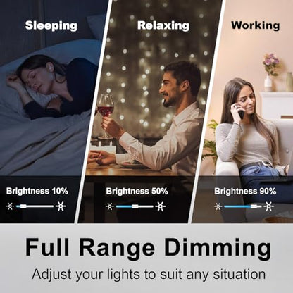 BESTTEN 3 Pack Slide Dimmer Light Switch, Single Pole or 3 Way, White