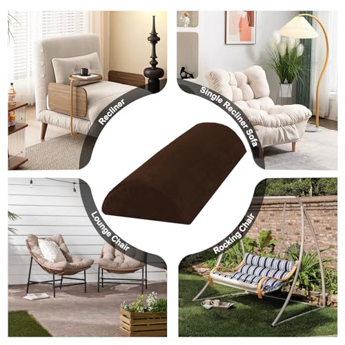 Recliner Foot Pillow, High-Resilience Foam Half-Moon Pillow for Sleeping - color: Brown